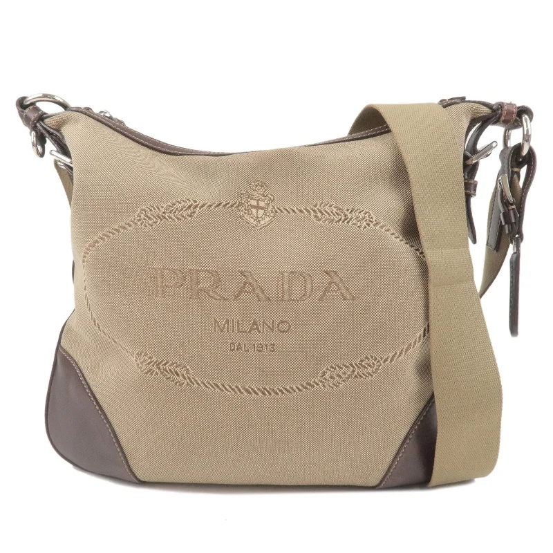 Ladies Prada handbags with a detachable wallet inside for added convenienceLadies Prada handbags with a detachable wallet inside for added conveniencePRADA Logo Jacquard Leather Shoulder Bag Beige Brown