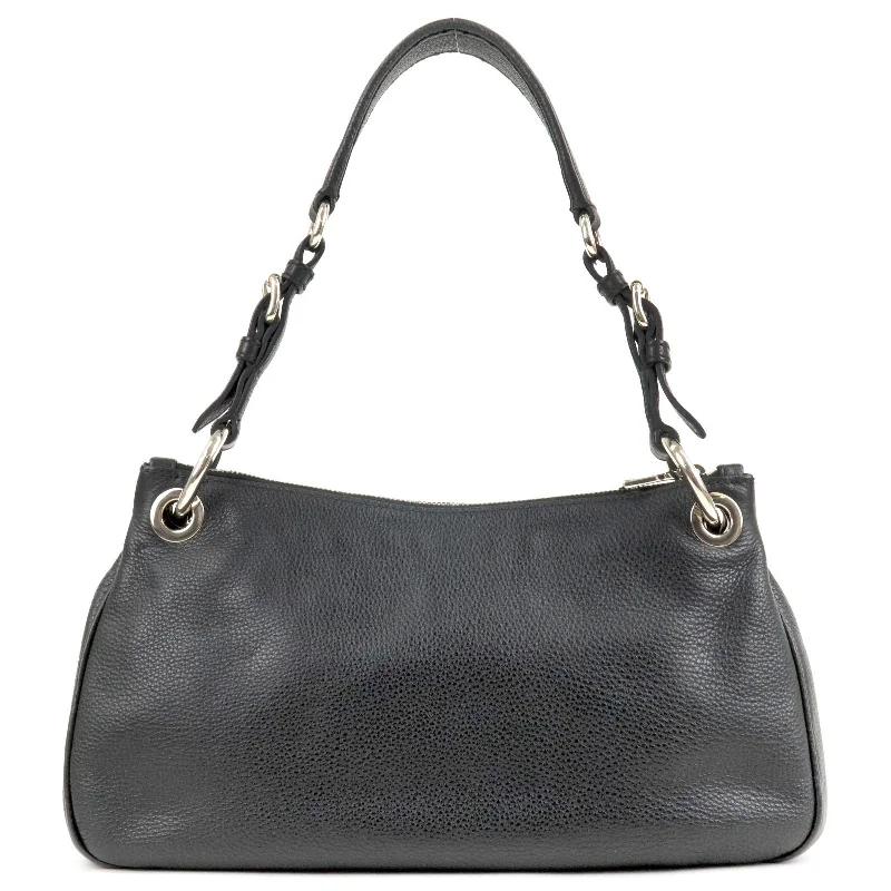 Prada bags with a snap - button closure and a decorative charm for a fashionable lookPrada bags with a snap - button closure and a decorative charm for a fashionable lookPRADA Vitello Phenix Leather Shoulder Bag NERO Black B4894M