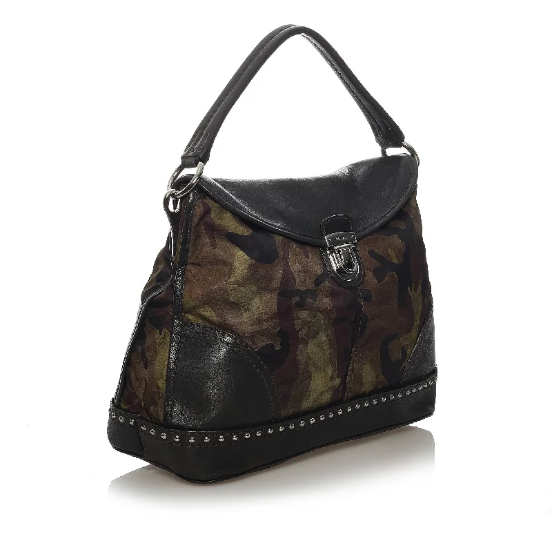 Prada tote bags with a double - handle and shoulder - strap option for easy usePrada tote bags with a double - handle and shoulder - strap option for easy usePrada Tessuto Camouflage Shoulder Bag 28737