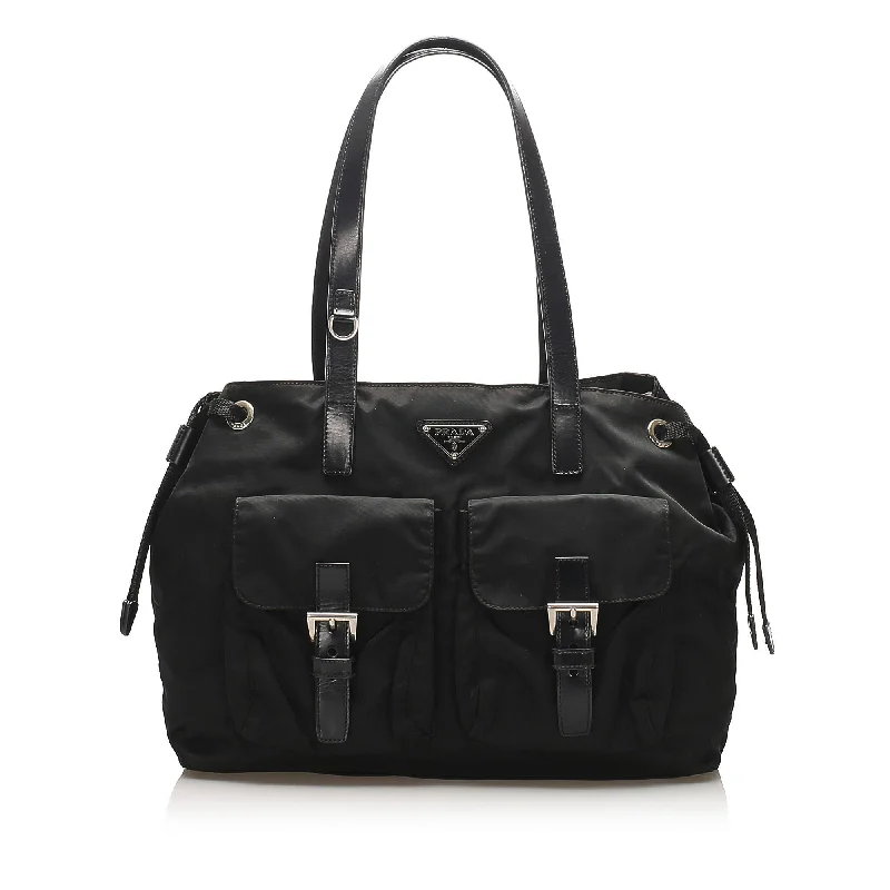 Prada bags with a front - zip pocket for small items like cards and keysPrada bags with a front - zip pocket for small items like cards and keysPrada Tessuto Tote Bag (SHG-13375)