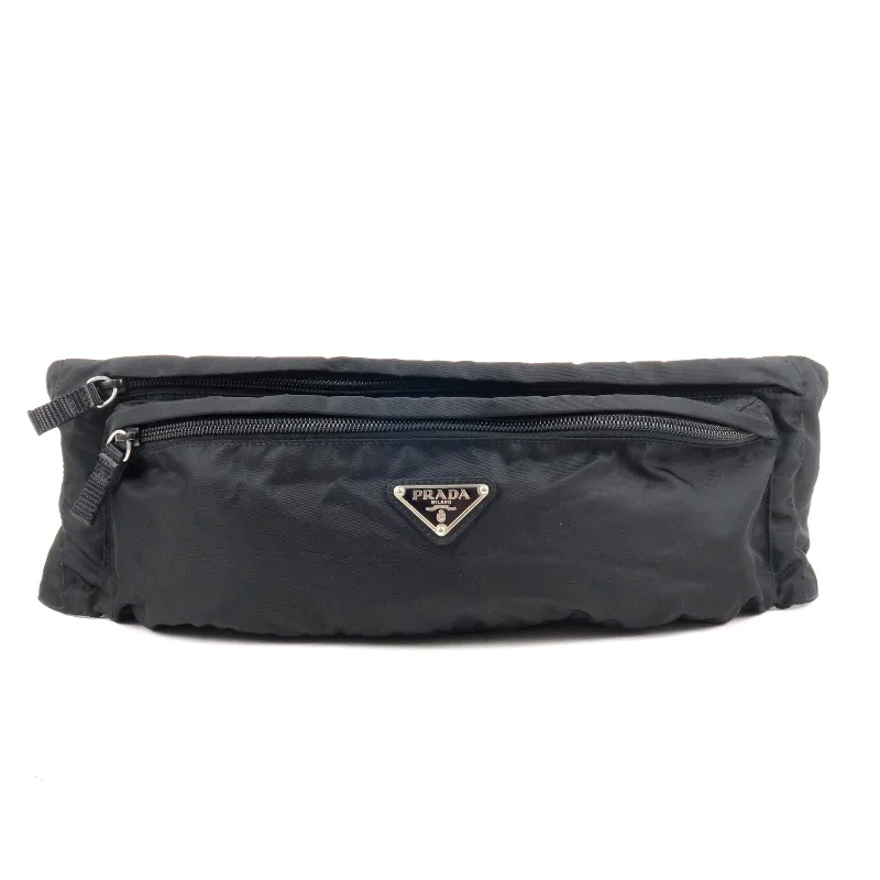 Ladies Prada Galleria bags with gold - toned hardware for a luxurious touchLadies Prada Galleria bags with gold - toned hardware for a luxurious touchPRADA Logo Nylon Leather Waist Bag Fanny Pack Black V132