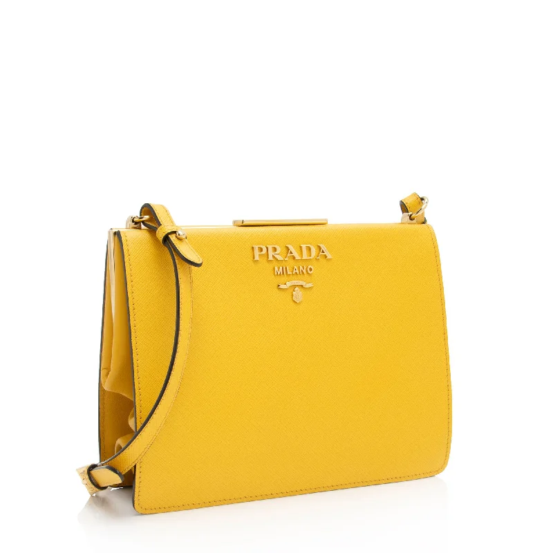 Prada Cahier bags with a leather - wrapped handle for a luxurious feelPrada Cahier bags with a leather - wrapped handle for a luxurious feelPrada Saffiano Leather Light Frame Crossbody Jrbvni