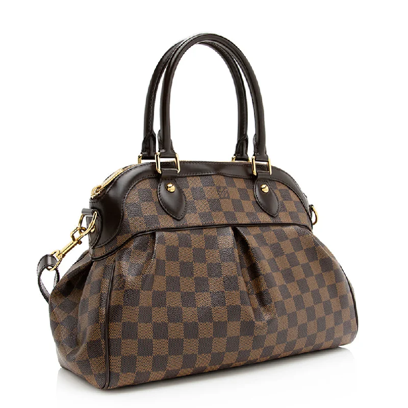 Women Gucci bags with a snap - button closure and a decorative charmLouis Vuitton Damier Ebene Trevi PM Satchel (20098)