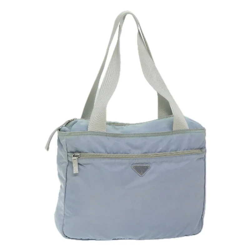 Prada bags with a back - zip pocket for storing valuables securelyPrada bags with a back - zip pocket for storing valuables securelyPRADA Tote Bag Nylon Light Blue Auth 69439