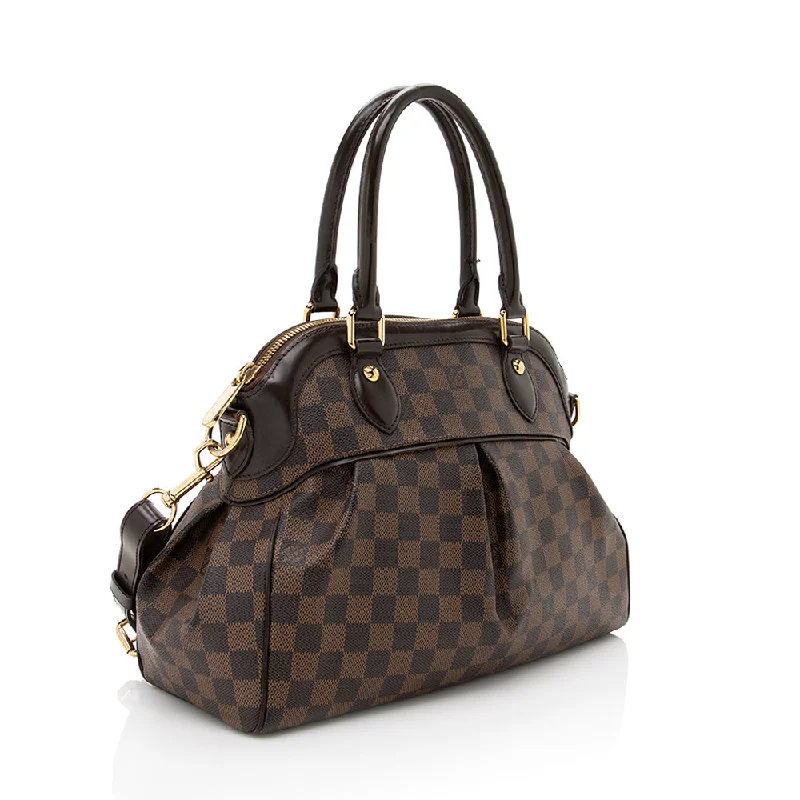 Women Gucci Sylvie bags with a monogram - embossed leatherLouis Vuitton Damier Ebene Trevi PM Satchel (17876)