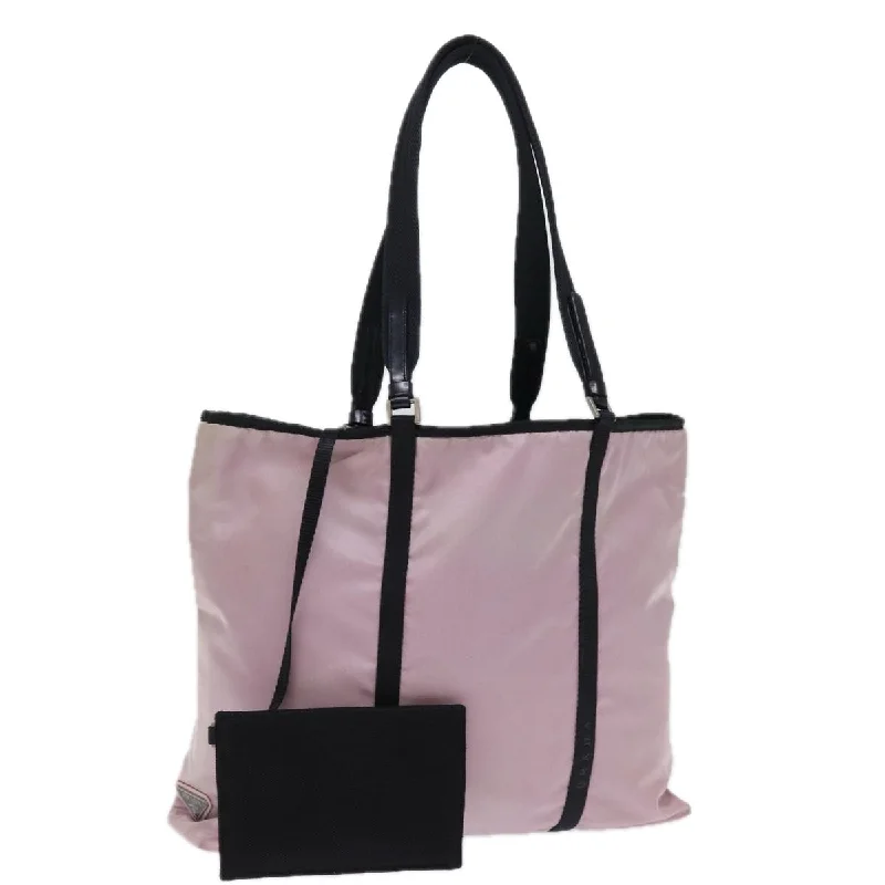 Prada bags with a snap - button closure and a decorative charm for a fashionable lookPrada bags with a snap - button closure and a decorative charm for a fashionable lookPRADA Tote Bag Nylon Pink Auth bs14170