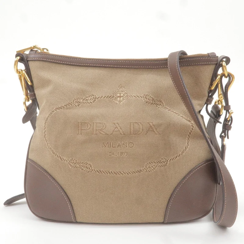 Ladies Prada Re - Edizione 2005 bags with a star - shaped charm for a playful touchLadies Prada Re - Edizione 2005 bags with a star - shaped charm for a playful touchPRADA Logo Jacquard Leather Shoulder Bag Beige Brown BT867A