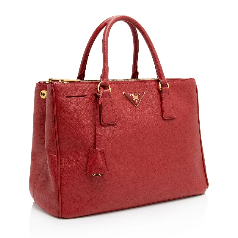 Prada tote bags with a spacious interior and a magnetic - snap closurePrada tote bags with a spacious interior and a magnetic - snap closurePrada Saffiano Lux Double Zip Medium Tote 58TlPT