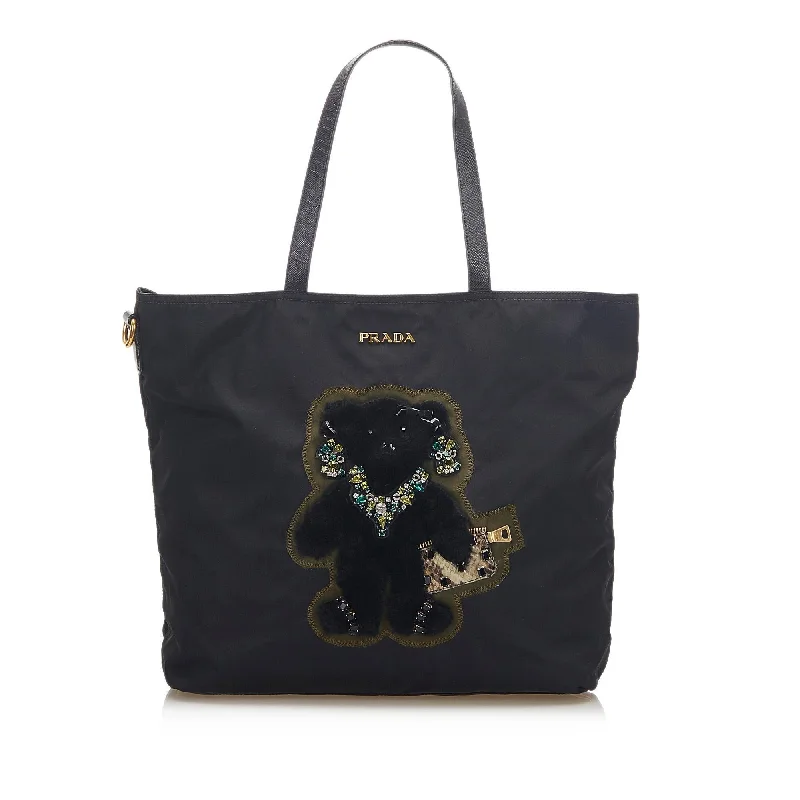 Prada handbags with a patent - leather finish for a shiny and sophisticated appearancePrada handbags with a patent - leather finish for a shiny and sophisticated appearancePrada Tessuto Tote Bag (SHG-17987)