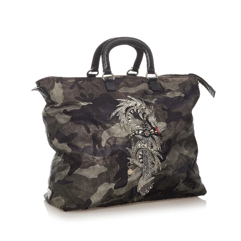 Prada Cleo bags with a curved shape and a chain - link shoulder strapPrada Cleo bags with a curved shape and a chain - link shoulder strapPrada Tessuto Camouflage Dragon Satchel 27300