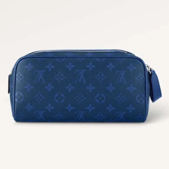 Gucci Marmont bags for women with gold - toned hardwareLouis Vuitton LV Unisex Dopp Kit Toilet Pouch Blue Taiga Cowhide Leather Monogram Coated Canvas