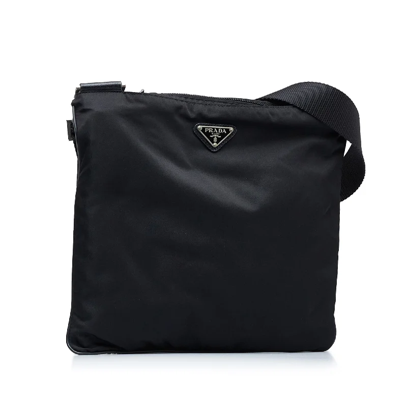 Prada bags with a zip - top closure and multiple interior pockets for organizationPrada bags with a zip - top closure and multiple interior pockets for organizationPrada Tessuto Black Nylon Canvas