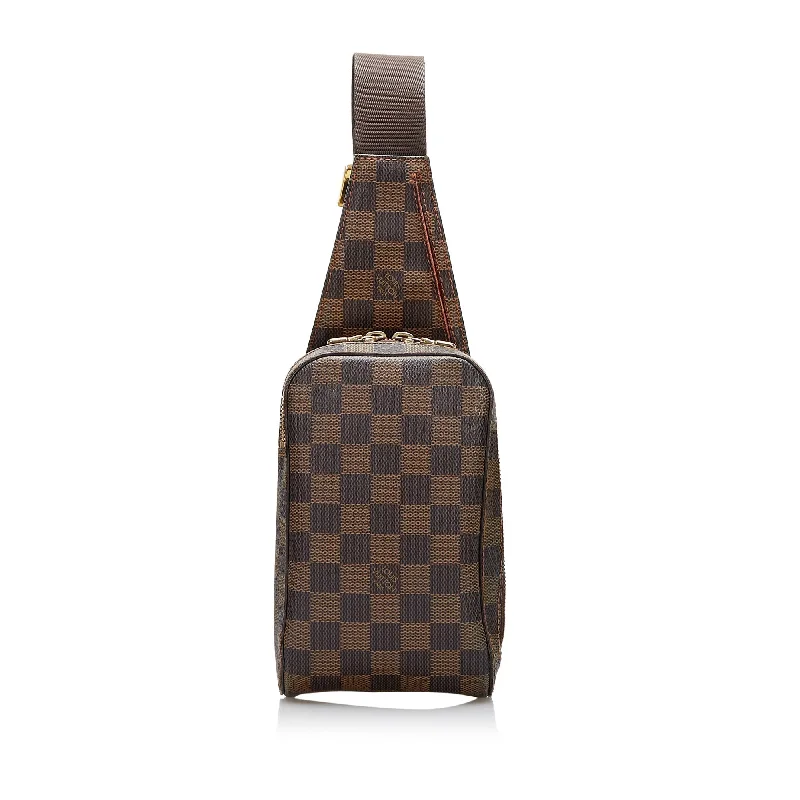 Women Gucci Sylvie bags featuring the signature web stripeLouis Vuitton Damier Ebene Geronimos Crossbody Bag