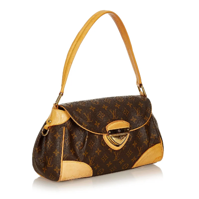 Women Gucci bags with a chain - link trim and a leather bodyLouis Vuitton Monogram Beverly MM (26796)