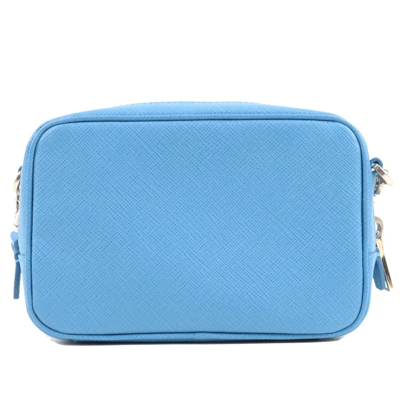 Prada bags with a front - zip pocket for small items like cards and keysPrada bags with a front - zip pocket for small items like cards and keysPRADA Leather Ribbon Shoulder Bag Small Bag Light Blue 1NF674