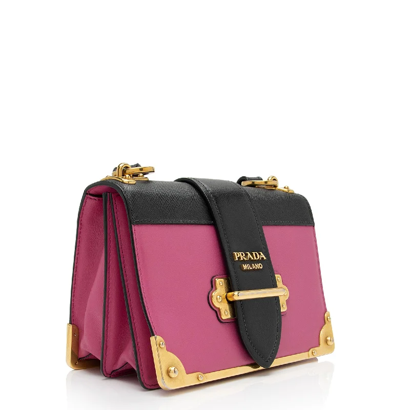 Prada bags with a front - flap pocket for quick access to essentialsPrada bags with a front - flap pocket for quick access to essentialsPrada Saffiano Leather Cahier Shoulder Bag a453Ku