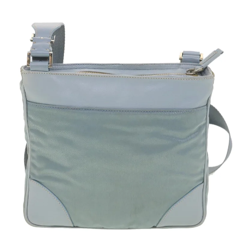 Prada Cleo bags with a curved shape and a chain - link shoulder strapPrada Cleo bags with a curved shape and a chain - link shoulder strapPrada Shoulder Bag Nylon Light Blue  38317