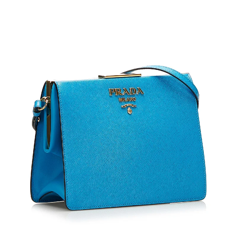 Prada bags with a front - flap pocket for quick access to essentialsPrada bags with a front - flap pocket for quick access to essentialsPrada Saffiano Light Frame Crossbody 35629