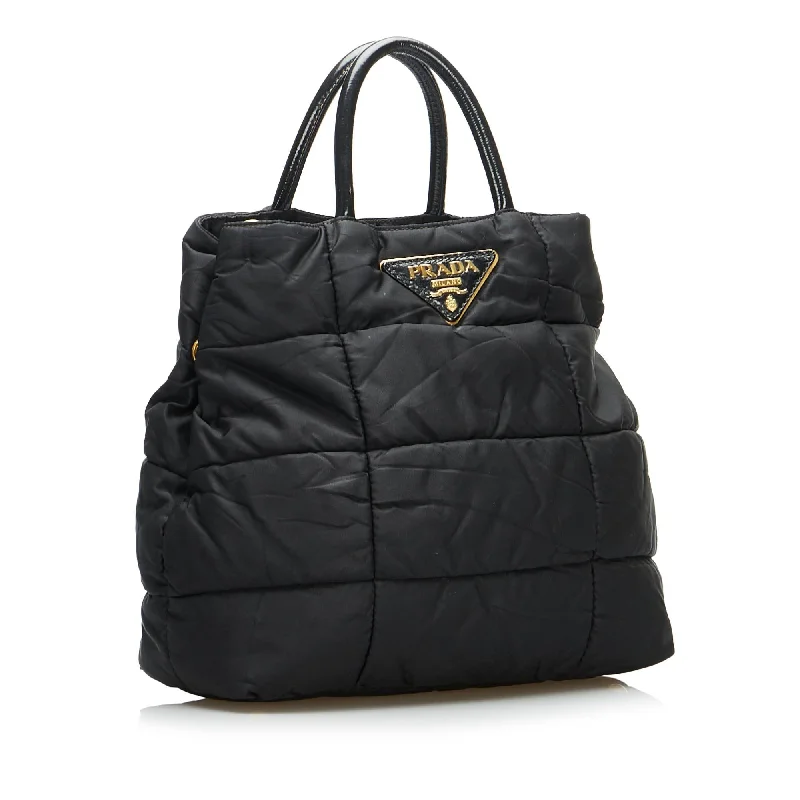 Prada bags with a front - flap pocket for quick access to essentialsPrada bags with a front - flap pocket for quick access to essentialsPrada Tessuto Impuntu Tote Bag (SHG-eCeaGs)