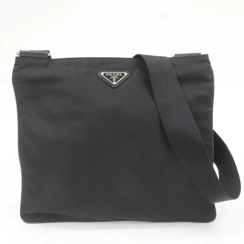 Prada bags with a zippered interior pocket for separating itemsPrada bags with a zippered interior pocket for separating itemsPRADA Nylon Leather Shoulder Bag Cross Body Bag Black