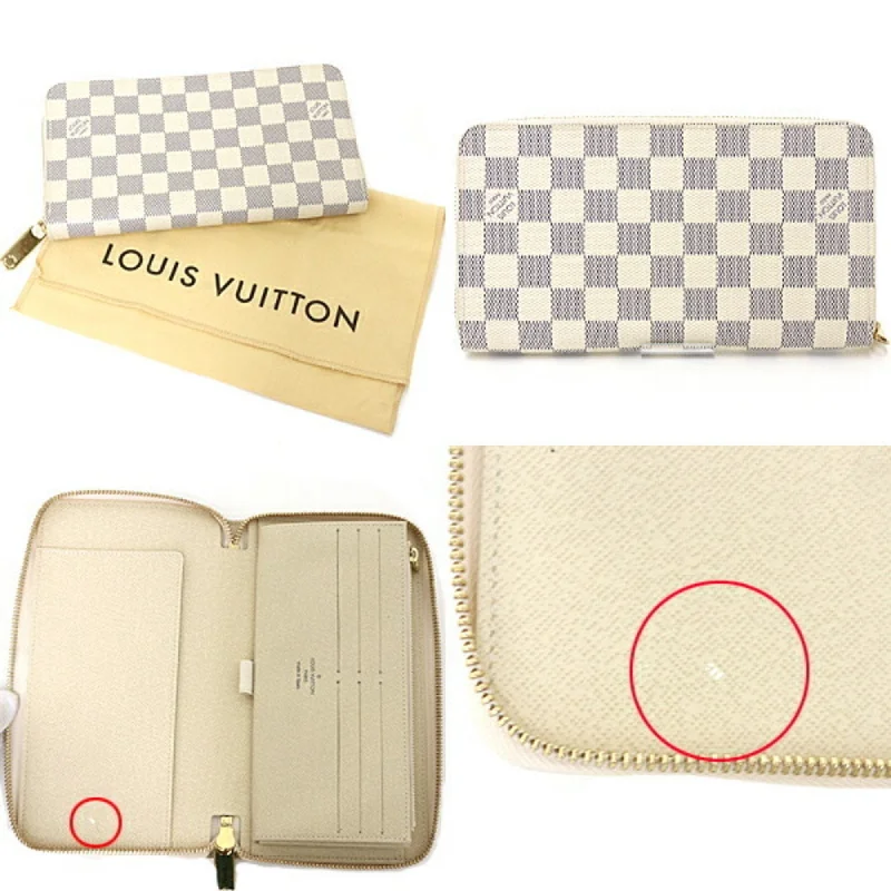 Medium - sized Women Gucci handbags for everyday useLOUIS VUITTON Damier Azur Zippy Organizer Round Long Wallet N60012