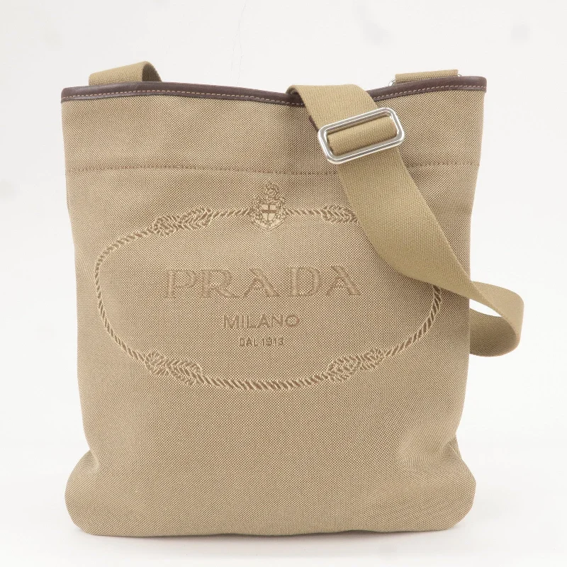 Prada handbags with a patent - leather finish for a shiny and sophisticated appearancePrada handbags with a patent - leather finish for a shiny and sophisticated appearancePRADA Logo Jacquard Leather Shoulder Bag Beige Brown VA0655