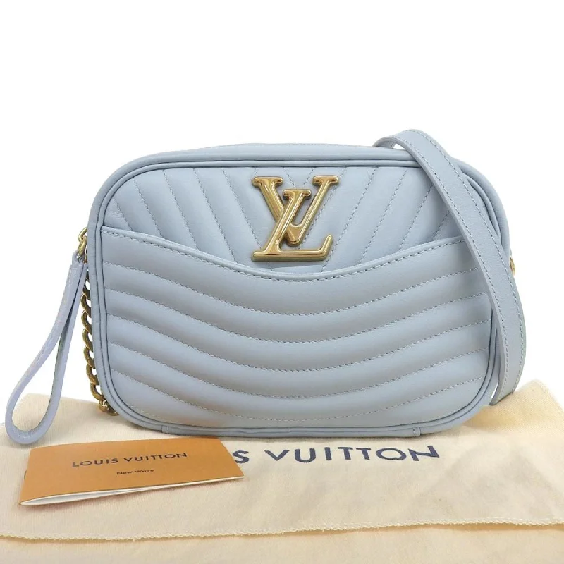 Women Gucci bags with a snap - button closure and a decorative charmLouis Vuitton Epi New Wave Camera Bag Shoulder LV Light Blue M55329