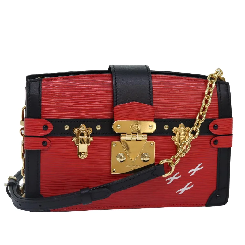 Gucci Marmont bags for women with a contrast - colored interiorLOUIS VUITTON Epi Trunk Clutch Shoulder Bag Red Black M51697 LV Auth ar12517A