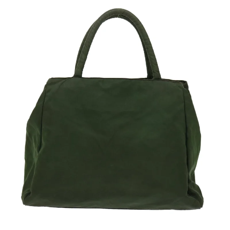 Prada tote bags with a double - handle and shoulder - strap option for easy usePrada tote bags with a double - handle and shoulder - strap option for easy usePrada Hand Bag Nylon Green  bs6630