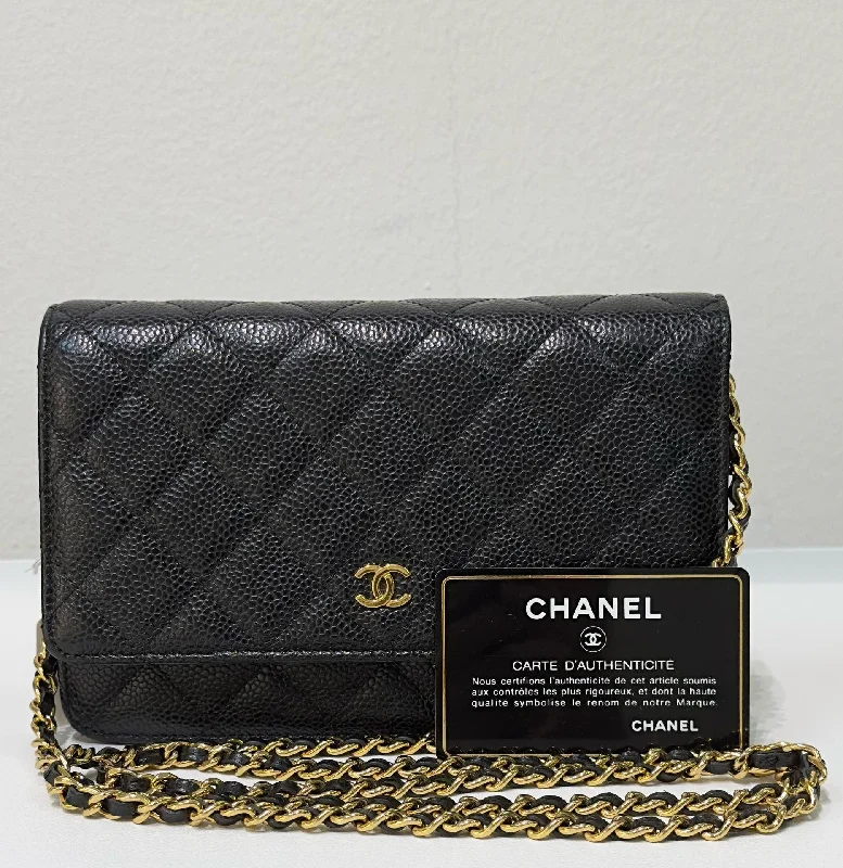 Chanel bags for a polished and professional appearanceChanel bags for a polished and professional appearanceChanel Classic Wallet on Chain Caviar Black GHW 28 Holo