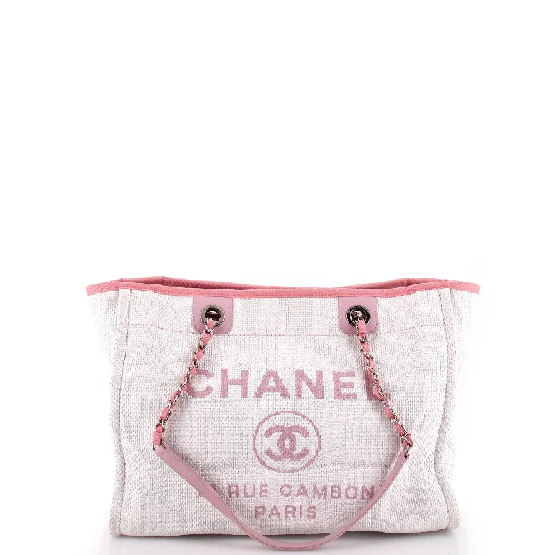 Chanel bags with iconic stitching detailsDeauville Tote Raffia Small