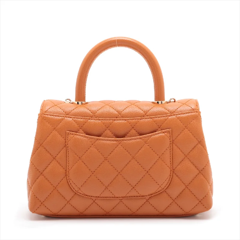 Chanel bags available at online luxury retaileChanel bags available at online luxury retaileChanel Coco Handle 24 XS Caviar S 2WAY Handbag Orange G  A92990