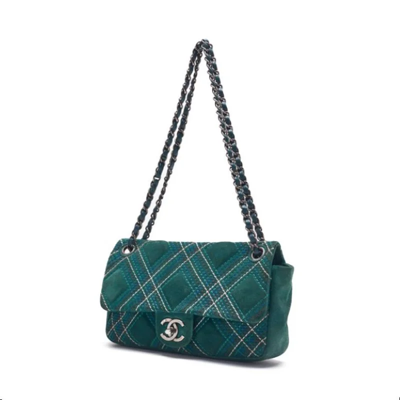 Chanel bags with leather and tweed combinationsChanel bags with leather and tweed combinationsCHANEL CHANEL Wild Stitch Chain Shoulder Swede Green (Silver G ) Shoulder Bag Mini Shoulder Bag  Bag Hybrid 【 Ship】 Netherlands Online