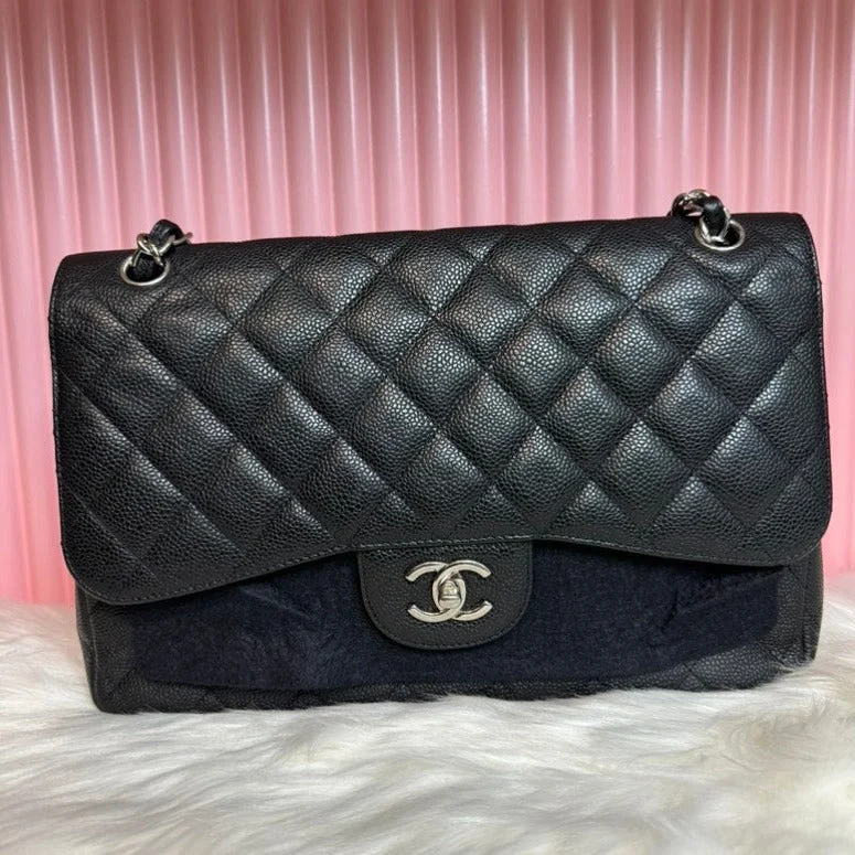 Chanel classicChanel classicChanel Classic Flap Cf Jumbo Caviar Leather W/ Silver Hardware