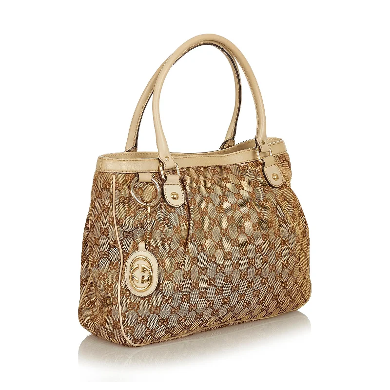 Gucci Marmont bags for women with a snakeskin - effect panelGucci GG Canvas Sukey Tote Bag (26533)