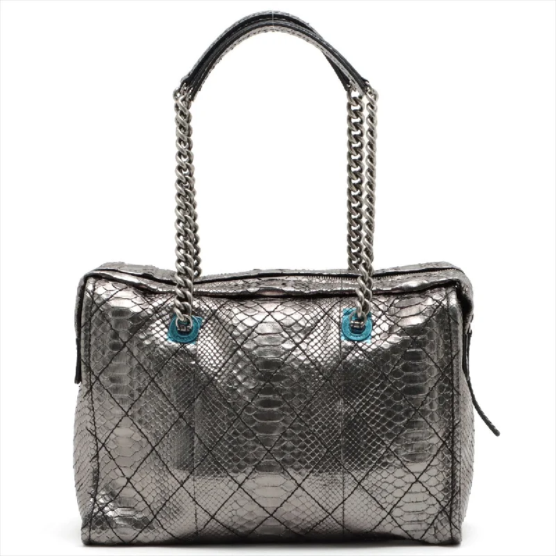 Chanel bags with intricate metal hardwareChanel bags with intricate metal hardwareChanel Coco Charm Pearson Chain Shoulder Bag Silver Silver  17th