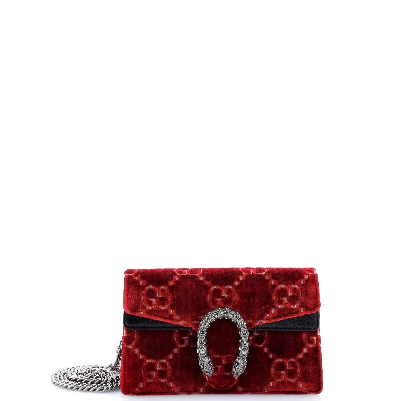 Gucci Marmont bags for women with a contrast - colored interiorDionysus Bag GG Velvet Super Mini