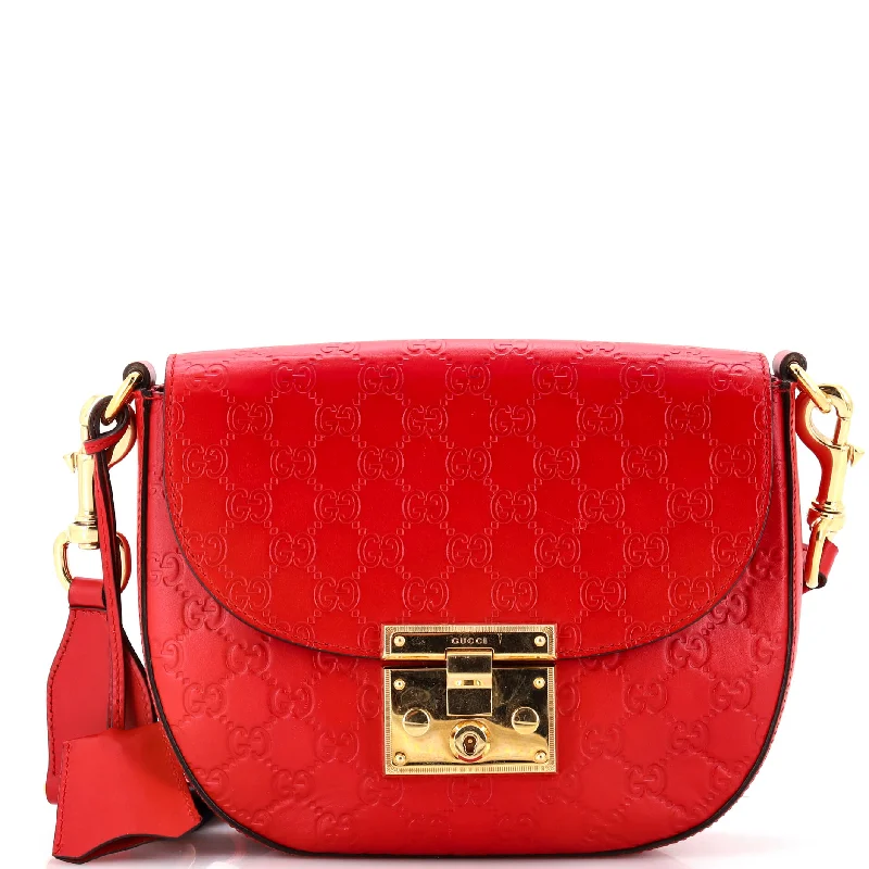 Chanel New Arrival Handbag with Gold HardwarePadlock Saddle Shoulder Bag Guccissima Leather Medium