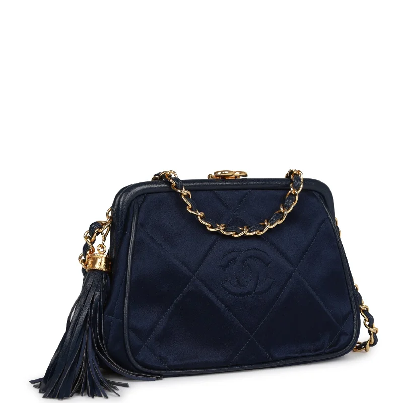 Chanel Vintage Inspired Handbag for Retro LoversChanel Vintage Inspired Handbag for Retro LoversVintage Chanel Frame Tassel Bag Navy Satin Gold Hardware