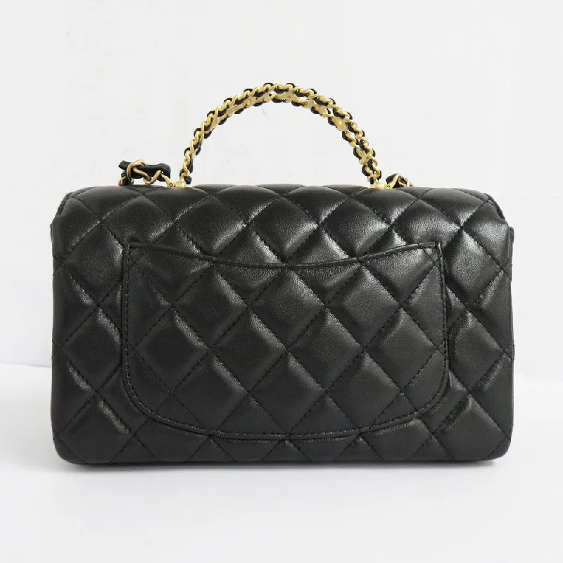 Chanel bags with leather and tweed combinationsChanel bags with leather and tweed combinationsCHANEL CHANEL Top Handle Flap Bag AS4530 Black G  Chain Shoulder Bag  Coco Black 24C Logo Handle Leather