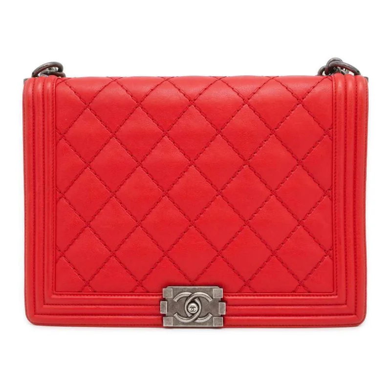 Chanel Luxury Handbag for High - End EventsChanel Luxury Handbag for High - End EventsChanel Chain Shoulder Bag Boy Coco Mark Lambskin CHANEL Red