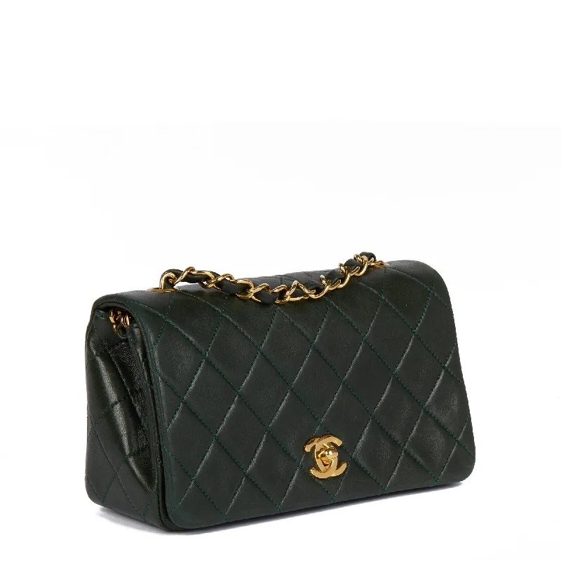 Chanel Designer Handbag with Unique DesignChanel Designer Handbag with Unique DesignChanel Forest Green Quilted Lambskin Vintage Mini Full Flap Bag