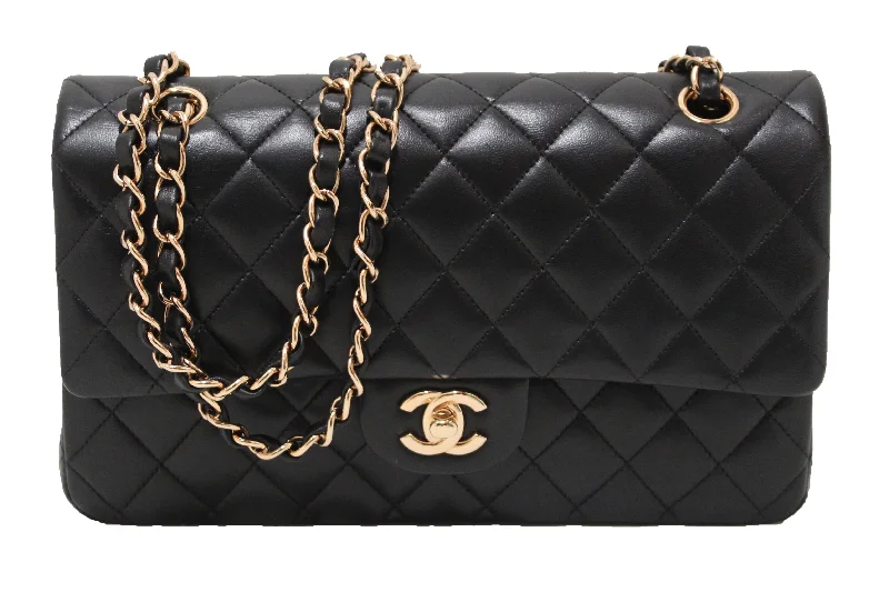 Chanel bags available at online luxury retaileChanel bags available at online luxury retaileChanel Classic Black Quilted Lambskin Leather Classic Medium Double Flap Bag