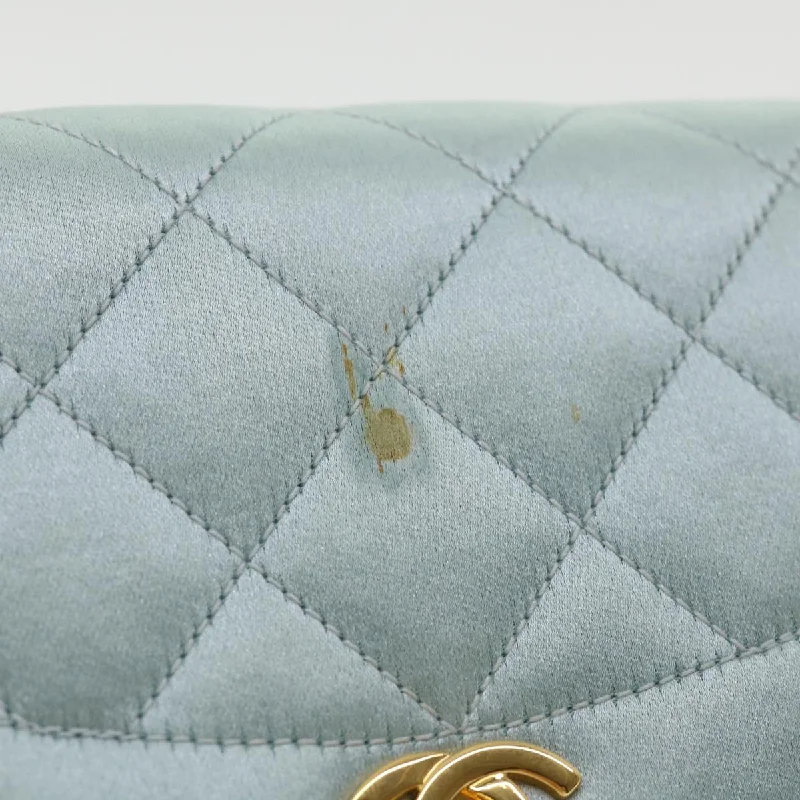 Chanel bags with classic and elegant designsChanel bags with classic and elegant designsCHANEL Diana Matelasse Shoulder Bag Satin Light Blue CC  33325A