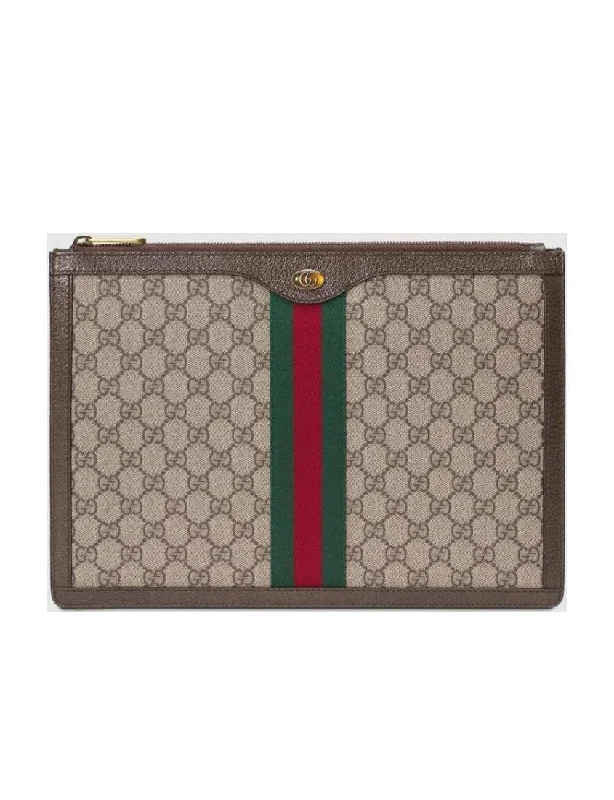 Women Gucci bags with a snap - button closure and a decorative charmGucci Premium synthetic canvas document bag