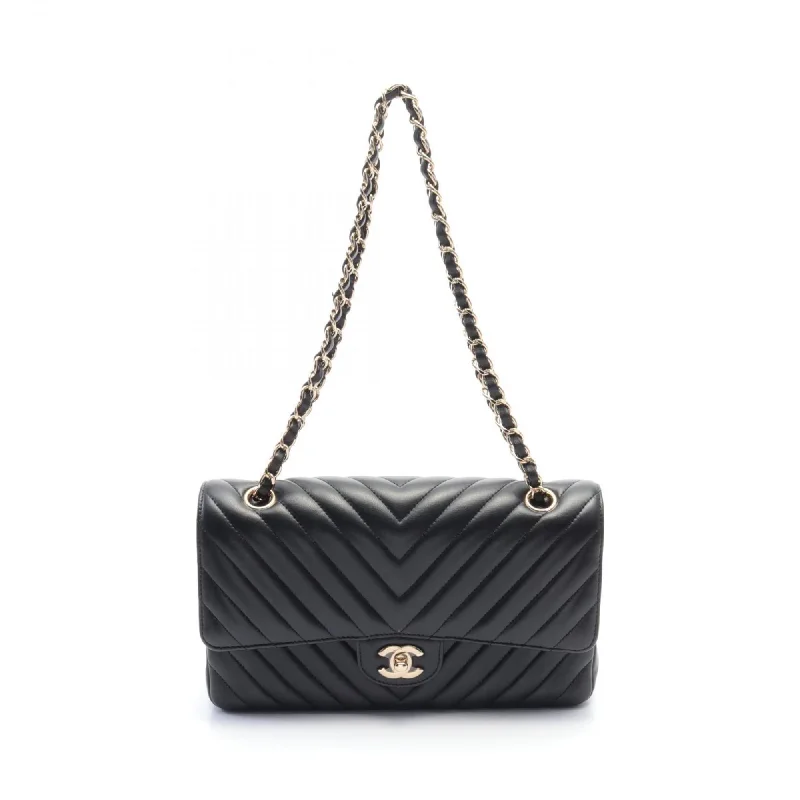 Chanel bags for women who love timeless fashionChanel bags for women who love timeless fashionCHANEL Chevron V-stitch W-flap shoulder bag, lambskin, women's, black