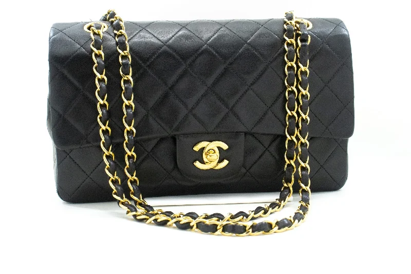 Chanel Luxury Handbag for High - End EventsChanel Luxury Handbag for High - End EventsCHANEL Classic Double Flap 10" Chain Shoulder Bag Black Lambskin