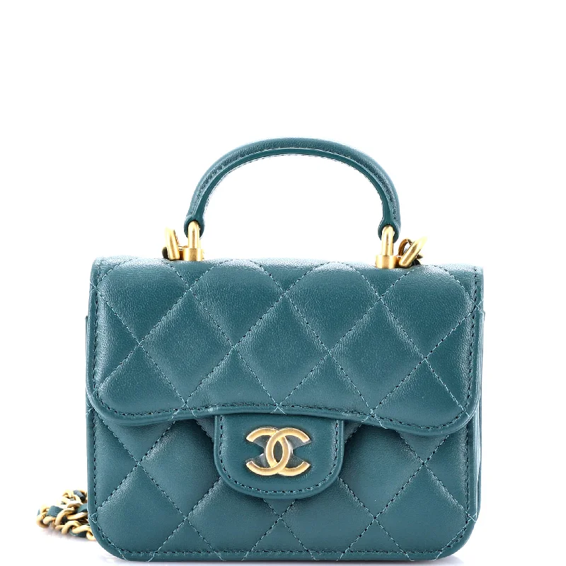 Chanel New Arrival Handbag with Gold HardwareTop Handle Flap Coin Purse with Chain Quilted Lambskin