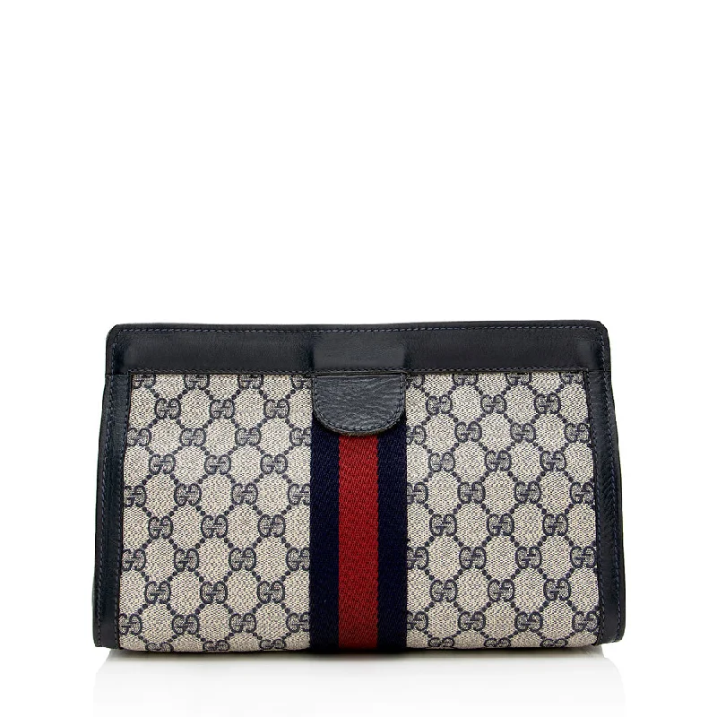 Gucci handbags for women with a metal - framed claspGucci Vintage GG Plus Web Clutch - FINAL SALE