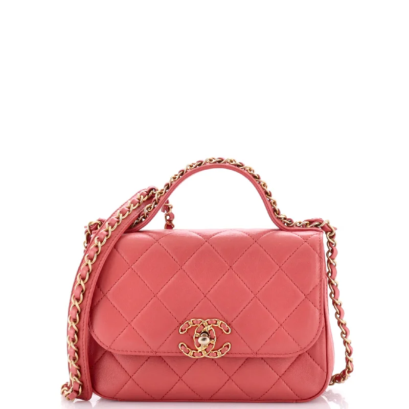 Chanel bags for women who love timeless fashionChain Infinity Top Handle Bag Quilted Lambskin Mini